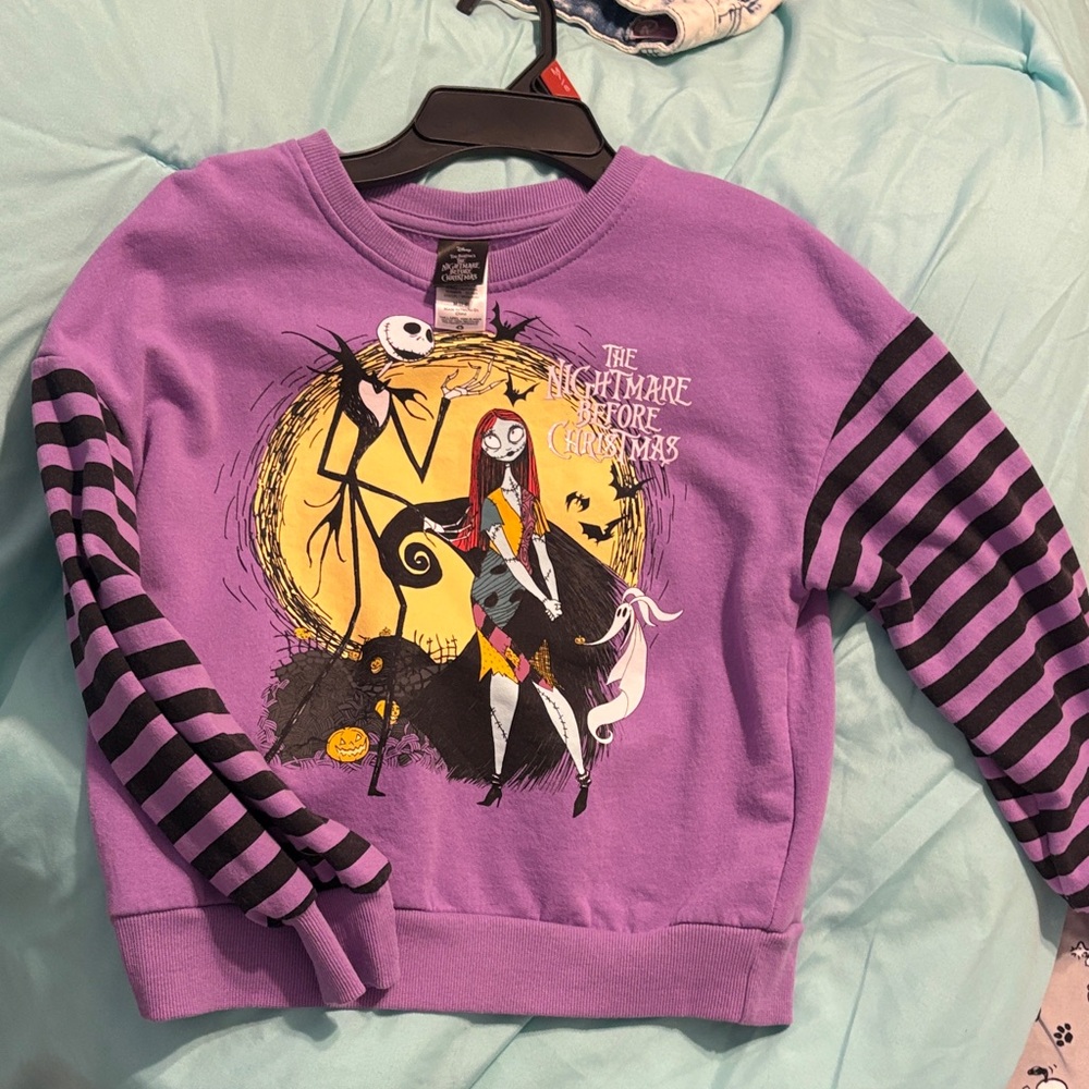 Disney The Nightmare Before Christmas Purple Stripe Sleeve Sweatshirt